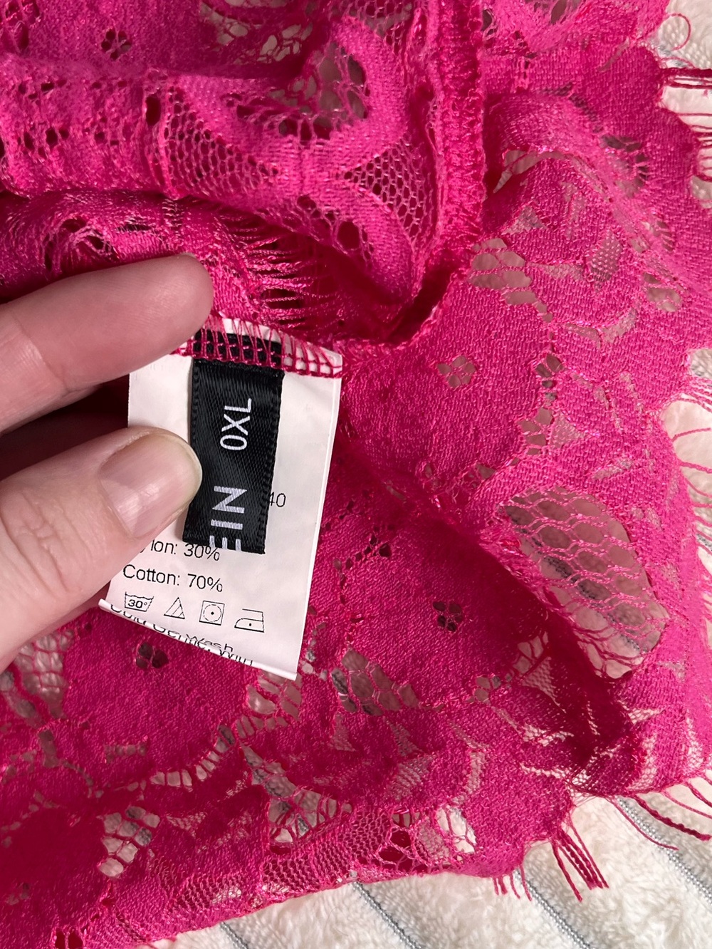 SHIEN Lace Overlay Women’s Crop Top Barbie Pink Size XL - Picture 9 of 11